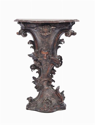 Mensola in Legno Intagliato e Dorato a Mecca, XVIII Secolo