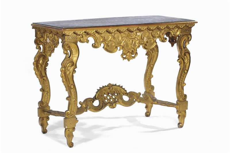 Console Luigi XV in legno intagliato e dorato, XVIII secolo  - Auction Antiques and Old Masters - Cambi Casa d'Aste