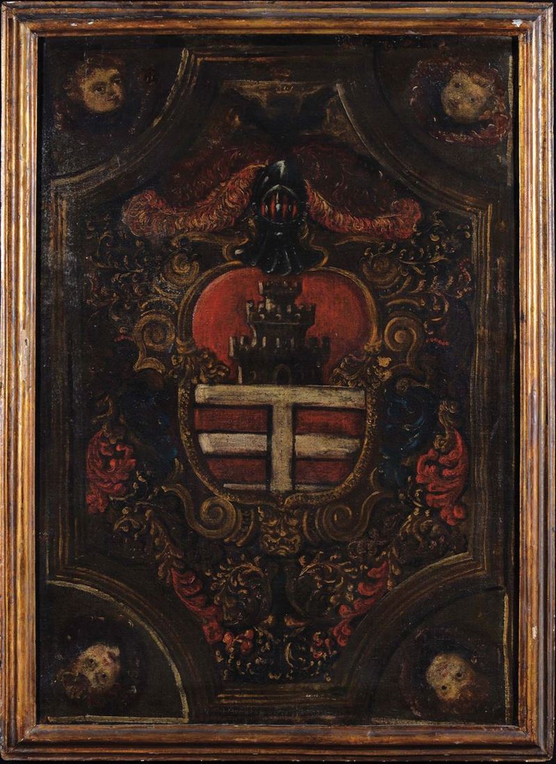 Scuola del XVIII secolo Stemma nobiliare  - Asta Antiquariato e Dipinti Antichi - Cambi Casa d'Aste