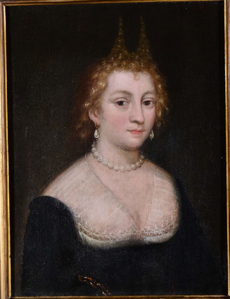 Scuola Veneta del XVII secolo Ritratto femminile  - Auction Antiques and Old Masters - Cambi Casa d'Aste