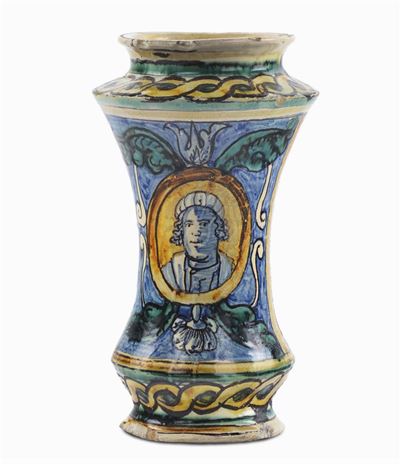 Albarello in Maiolica Policroma, Caltagirone XVIII Secolo