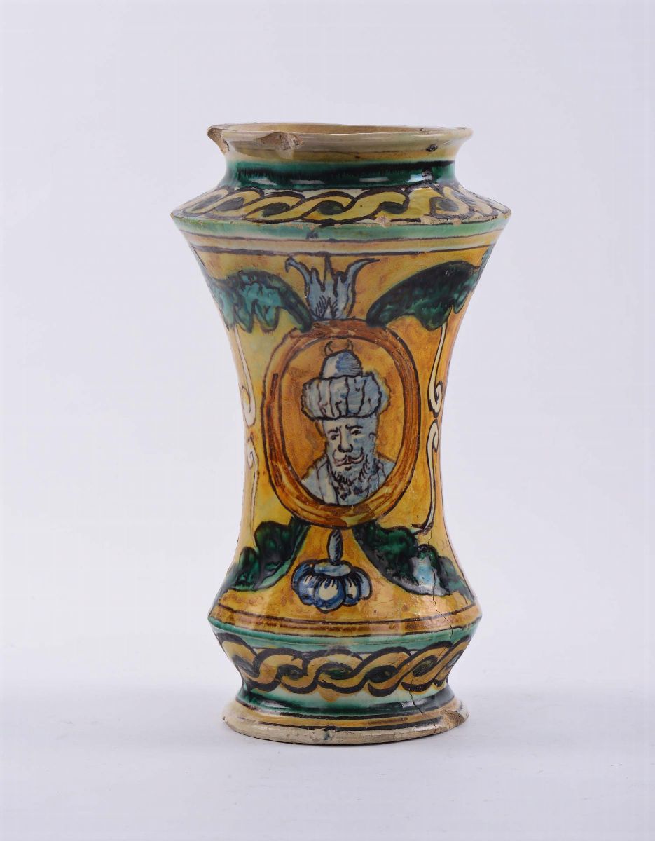 Albarello in Maiolica Policroma, Caltagirone XVIII Secolo