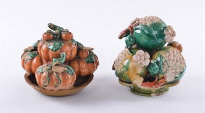 Coppia di Ortaggi in Maiolica, XVII Secolo
