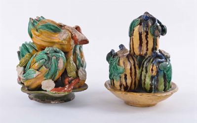 Coppia di Ortaggi in Maiolica, XVII Secolo