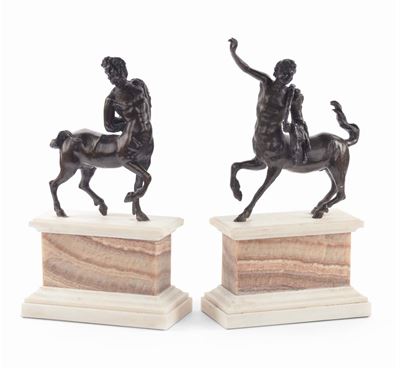 Coppia di Centauri in Bronzo Brunito, XIX Secolo