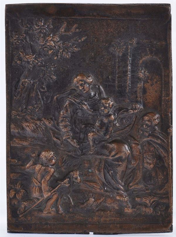 Placca in bronzo brunito, XVIII secolo