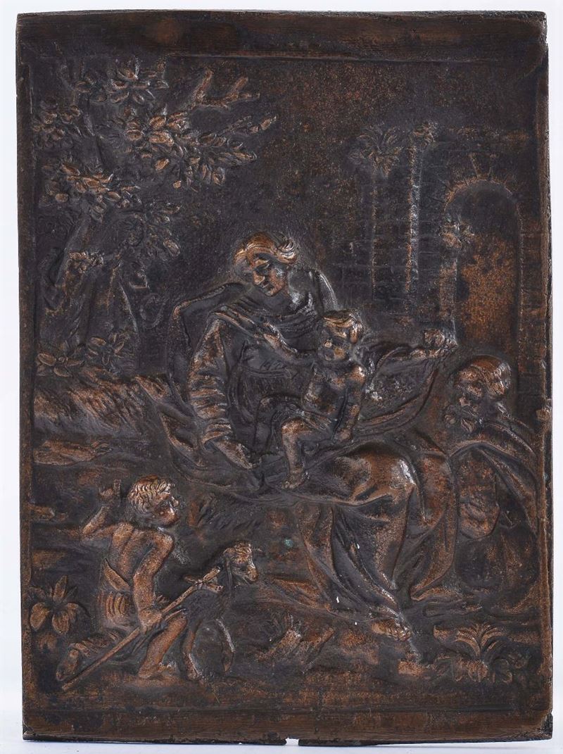 Placca in bronzo brunito, XVIII secolo  - Asta Antiquariato e Dipinti Antichi - Cambi Casa d'Aste