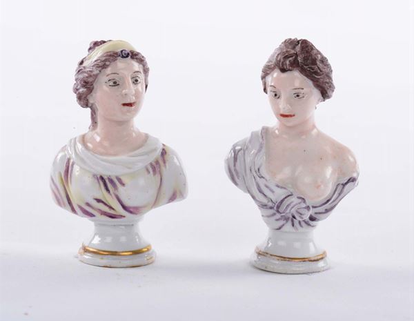 Coppia di piccoli bustini in porcellana, Ginori XVIII secolo