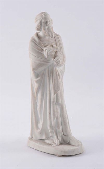Statuina in Biscuit Raffigurante Figua Maschile, Francia XIX Secolo