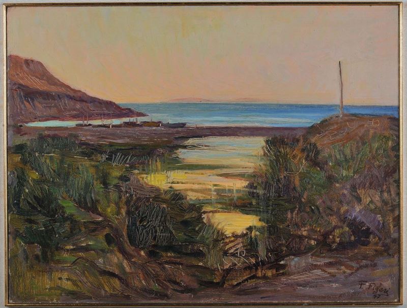 Filippo Figari (1885-1973) Porto vecchio di Castelsardo  - Auction 19th and 20th Century Paintings - Cambi Casa d'Aste