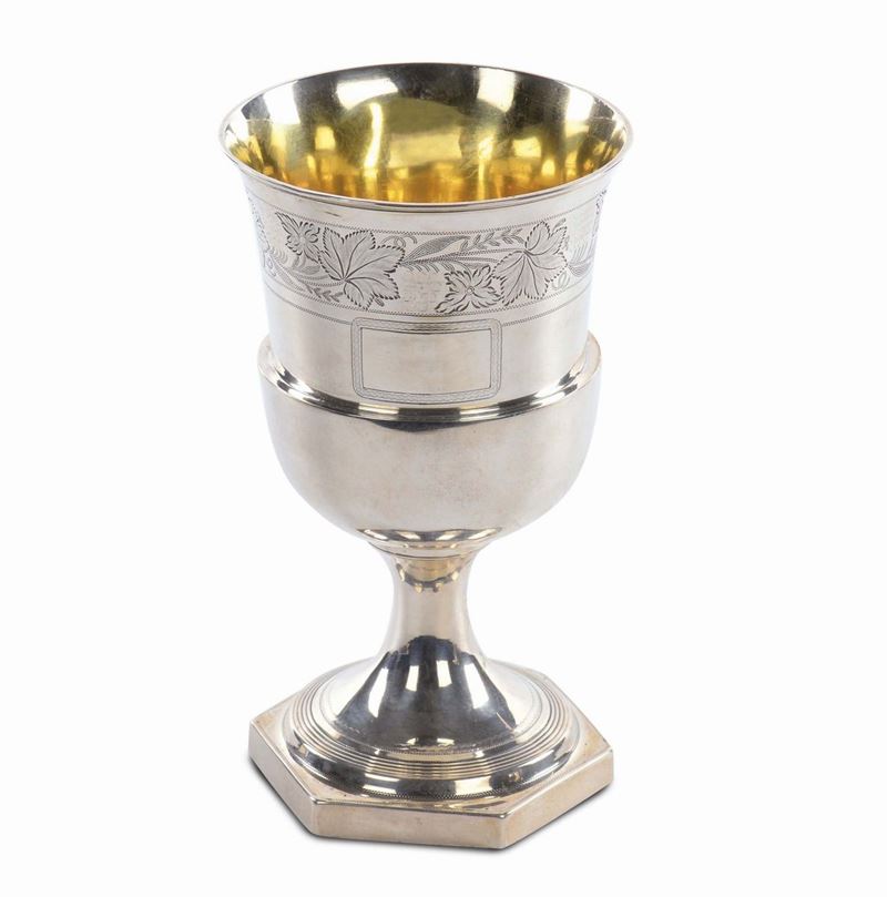 Calice in argento inciso,  Londra 1813  - Asta Antiquariato e Dipinti Antichi - Cambi Casa d'Aste