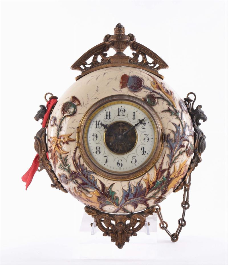 Orologio in porcellana da parete Liberty  - Auction Antiques and Old Masters - Cambi Casa d'Aste