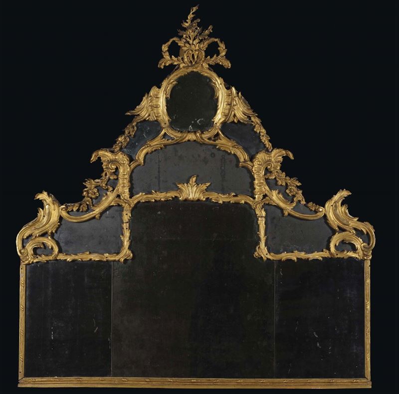 Caminiera in legno intagliato e dorato, XVIII secolo  - Auction Antiques and Old Masters - Cambi Casa d'Aste