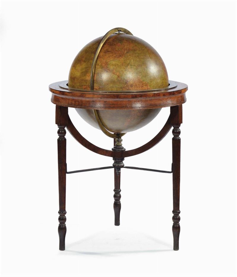 Globo terrestre da biblioteca, Parigi 1867  - Asta Antiquariato e Dipinti Antichi - Cambi Casa d'Aste