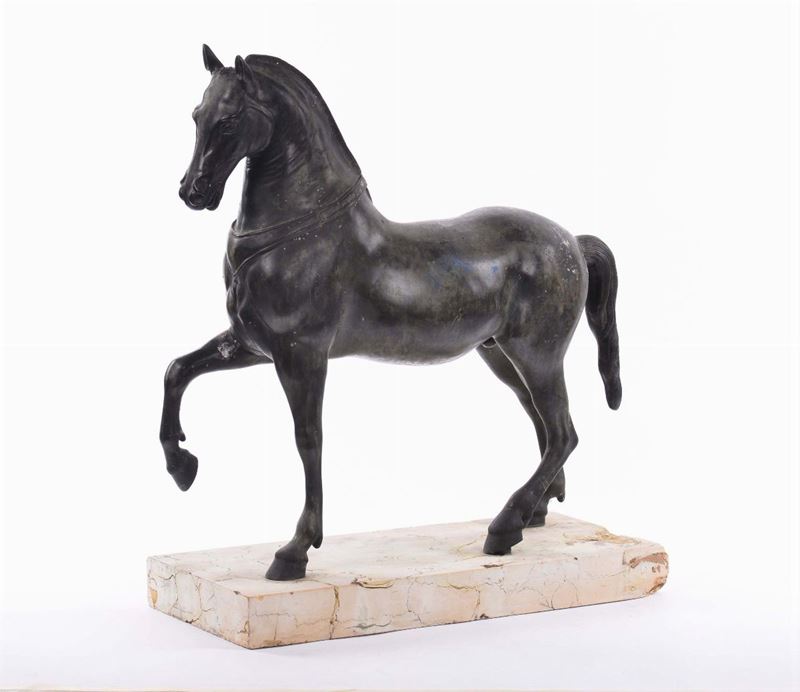 Cavallo in bronzo brunito, XIX  secolo  - Auction Antiques and Old Masters - Cambi Casa d'Aste
