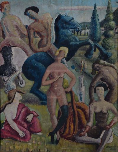 Dipinto Raffigurante Baccanale Firmato Orsetti
