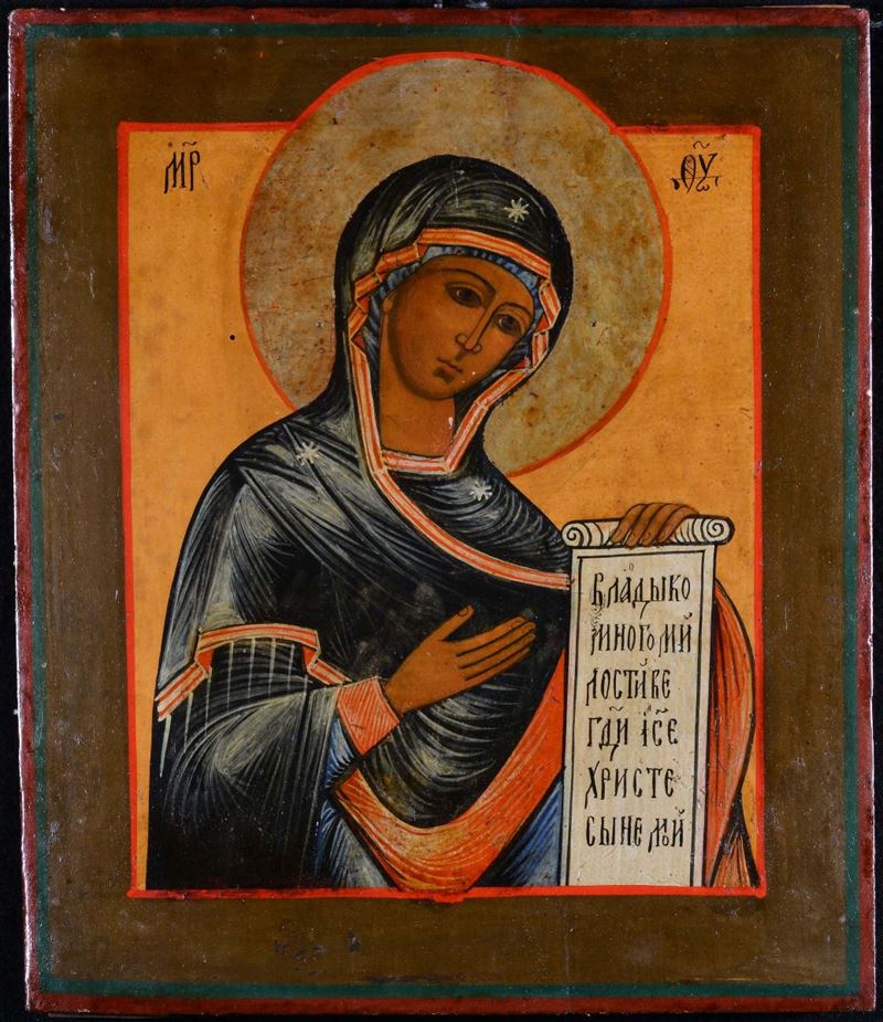 Icona raffigurante Madonna, XIX secolo  - Asta Antiquariato e Dipinti Antichi - Cambi Casa d'Aste