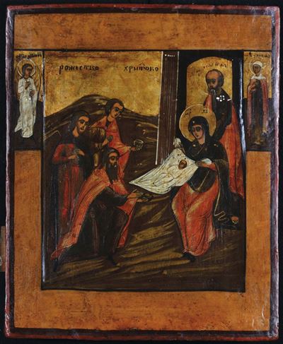 Icona Raffigurante Adorazione dei Magi, XIX Secolo