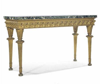 Grande Console Luigi XVI in Legno Intagliato e Dorato, XVIII Secolo