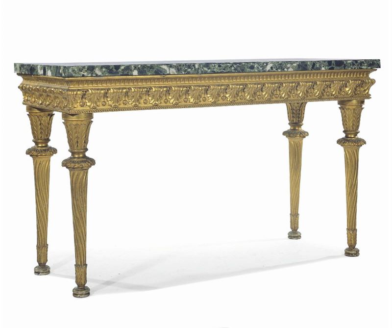 Grande console Luigi XVI in legno intagliato e dorato, XVIII secolo  - Auction Antiques and Old Masters - Cambi Casa d'Aste