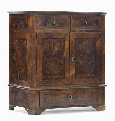Credenza Lastronata in Radica di Noce, Napoli XVIII-XIX Secolo