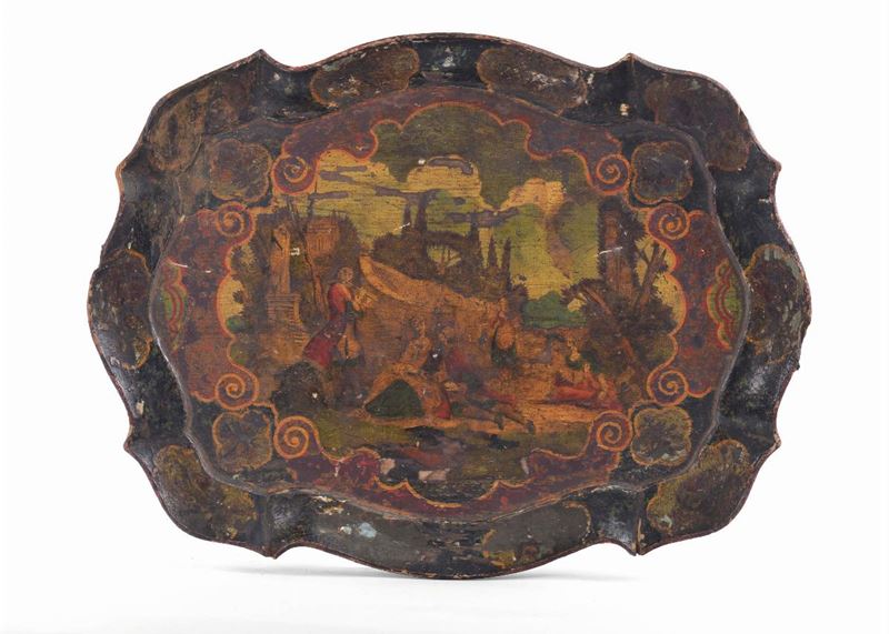Vassoio in legno sagomato, Venezia XVIII secolo  - Asta Antiquariato e Dipinti Antichi - Cambi Casa d'Aste