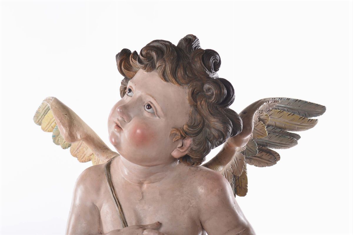 Scultura in Legno Raffigurante un Angelo, Fine XVIII Secolo