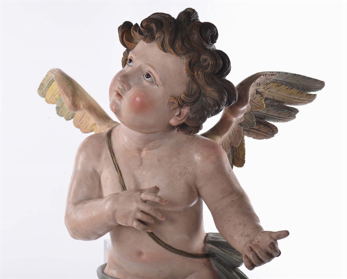 Scultura in Legno Raffigurante un Angelo, Fine XVIII Secolo