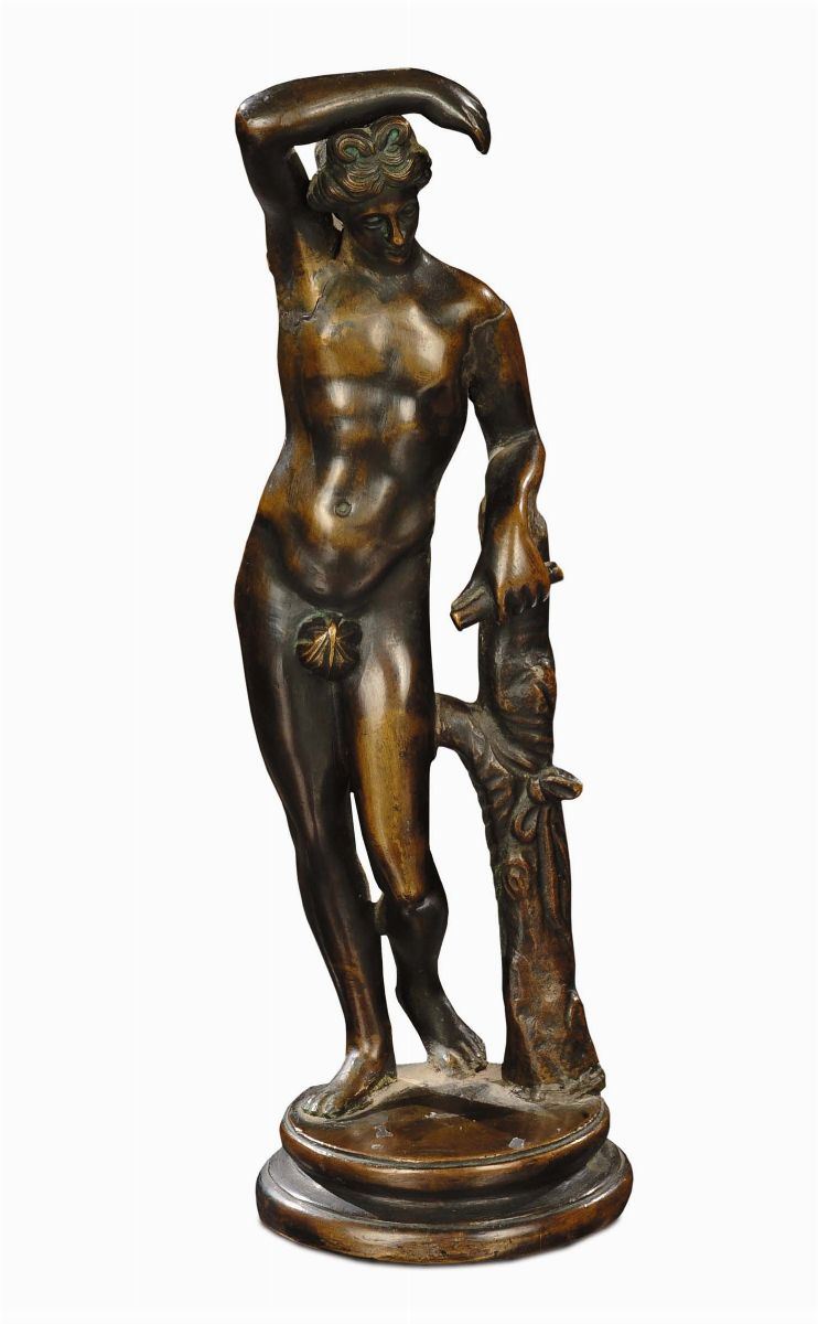 Scultura in bronzo raffigurante figura maschile, Toscana XVI secolo  - Asta Asta a Tempo 2-2014 - Cambi Casa d'Aste
