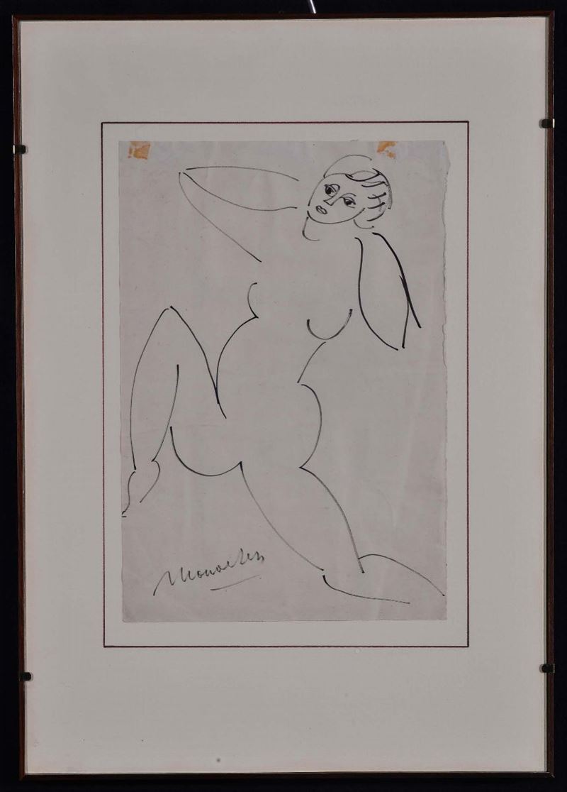 Sante Monachesi (1910-1991) Nudo femminile  - Auction Antiques and Old Masters - Cambi Casa d'Aste