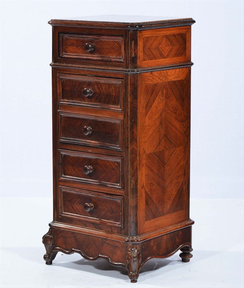 Comodino in palissandro, fine XIX secolo  - Auction Antiques and Old Masters - Cambi Casa d'Aste