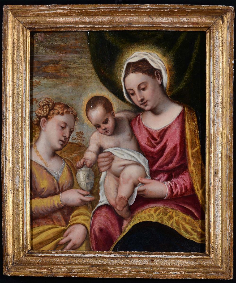 Scuola Veneziana del XVI Secolomadonna con Bambino e Santa Maria Salomé