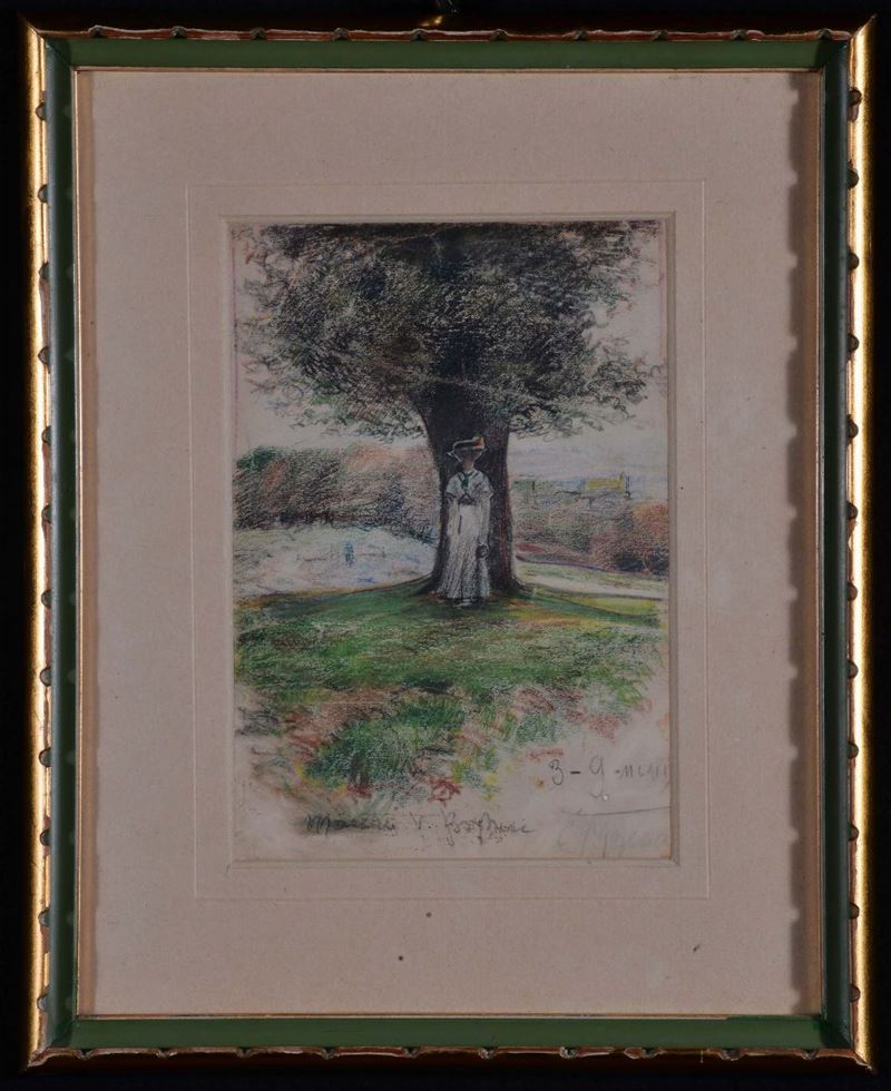 Camillo Innocenti (1871-1961), attribuito a Villa Borghese  - Asta Antiquariato e Dipinti Antichi - Cambi Casa d'Aste
