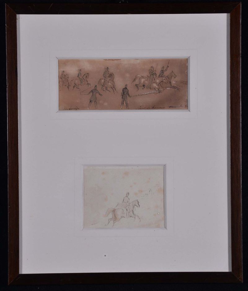 Scuola Francese del XIX secolo Scene di addestramento di equitazione  - Auction Time Auction 9-2014 - Cambi Casa d'Aste