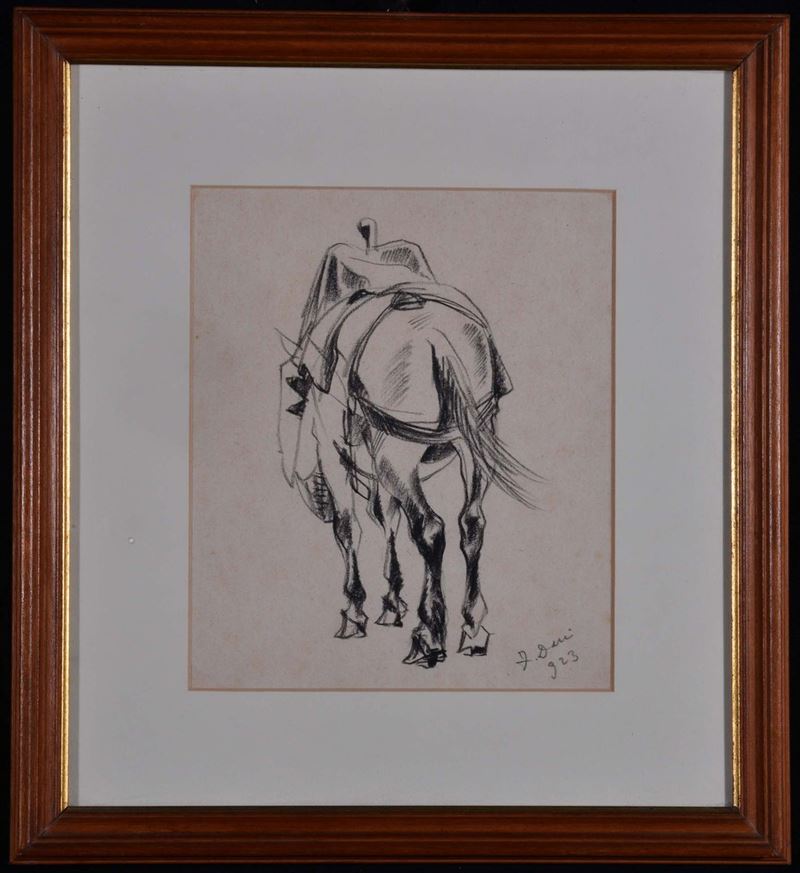 Anonimo del XX secolo Studio di cavallo  - Auction Time Auction 9-2014 - Cambi Casa d'Aste