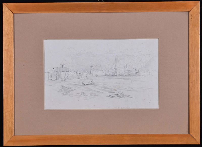 Giacinto Gigante (1806-1876), attribuito a Veduta di Piedimonte Matese  - Auction OnLine Auction 4-2013 - Cambi Casa d'Aste
