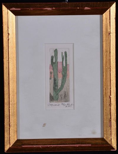 Multiplo su Carta Raffigurante Cactus