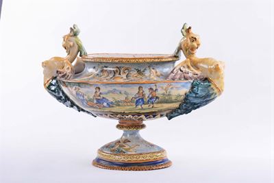 Fioriera Napoletana in Maiolica Policroma