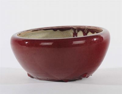 Cachepot Sangue di Bue, Cina XIX Secolo