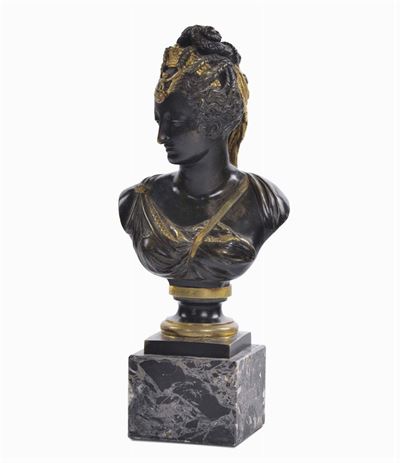 Bustino di Maria Antonietta in Bronzo Parzialmente Dorato, Francia XIX Secolo