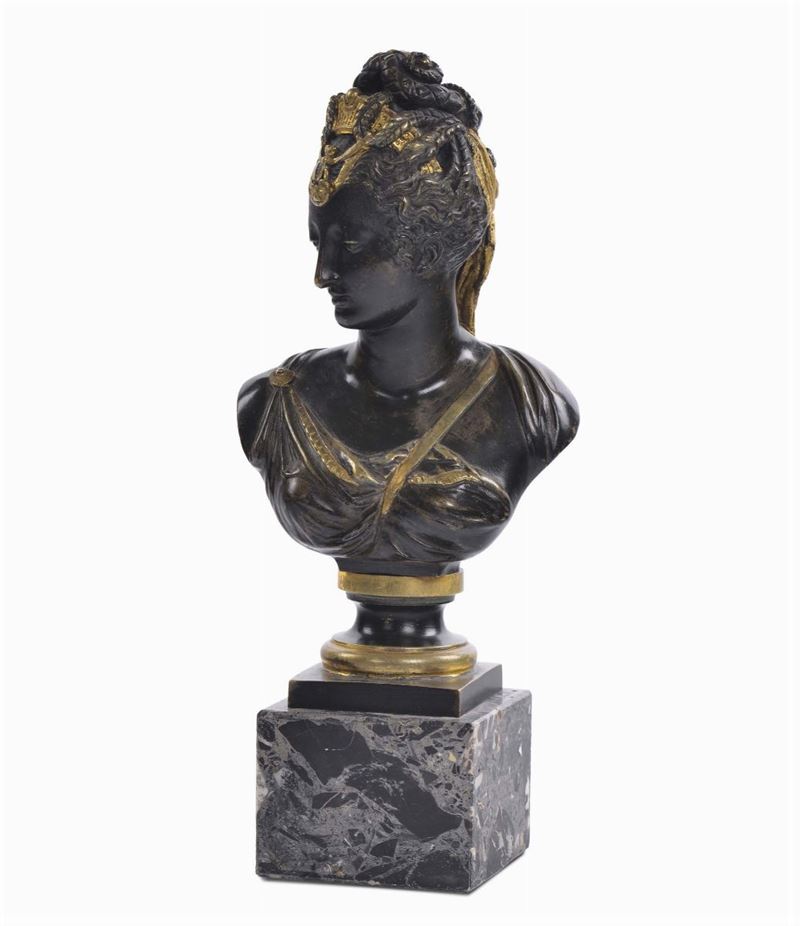 Bustino di Maria Antonietta in bronzo parzialmente dorato, Francia XIX secolo  - Asta Antiquariato e Dipinti Antichi - Cambi Casa d'Aste