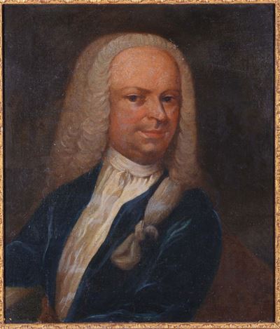 Anonimo del XIX Secolo (imitatore di Pietro Longhi)ritratto di Gentiluomo in Marsina Blu