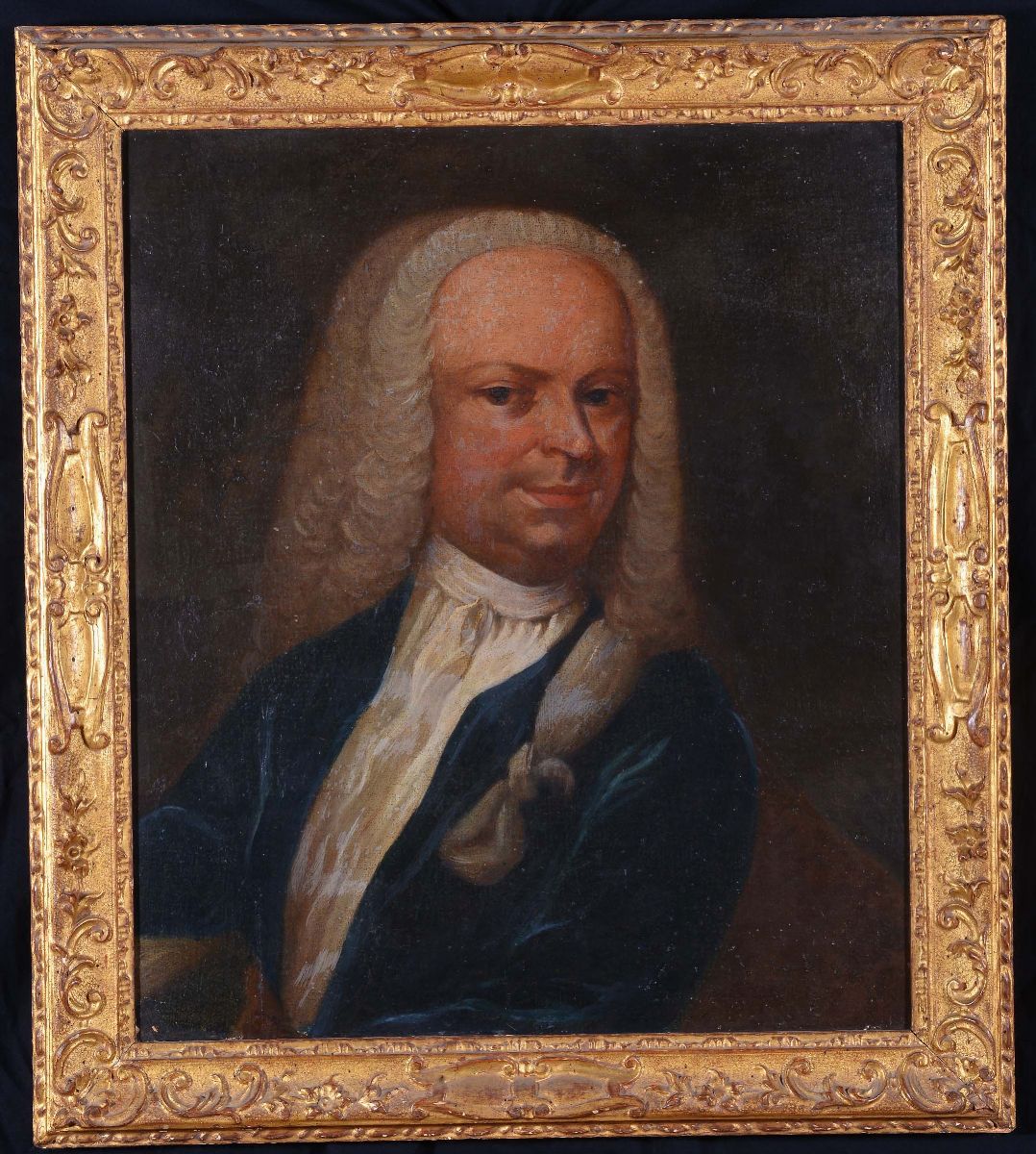 Anonimo del XIX Secolo (imitatore di Pietro Longhi)ritratto di Gentiluomo in Marsina Blu
