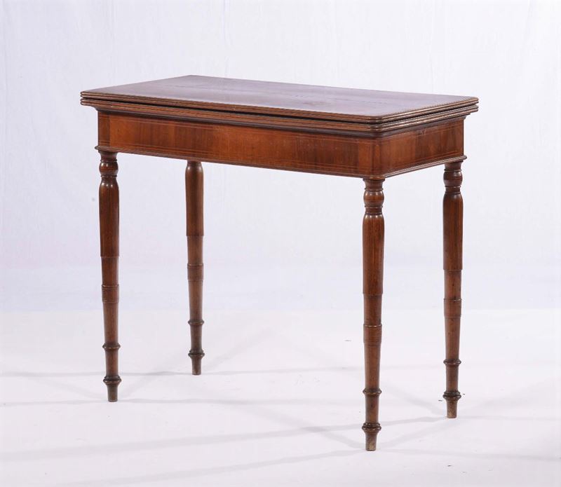 Tavolino da gioco con piano a libro, XIX secolo  - Auction Antiques and Old Masters - Cambi Casa d'Aste