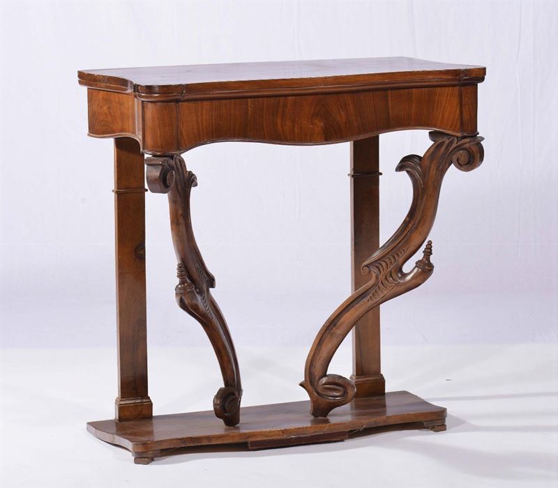 Console Carlo X in legno, XIX seclo  - Auction Antiques and Old Masters - Cambi Casa d'Aste
