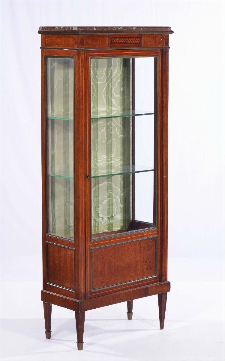 Mobile vetrina Carlo X ad un'anta, XIX secolo  - Auction Antiques and Old Masters - Cambi Casa d'Aste
