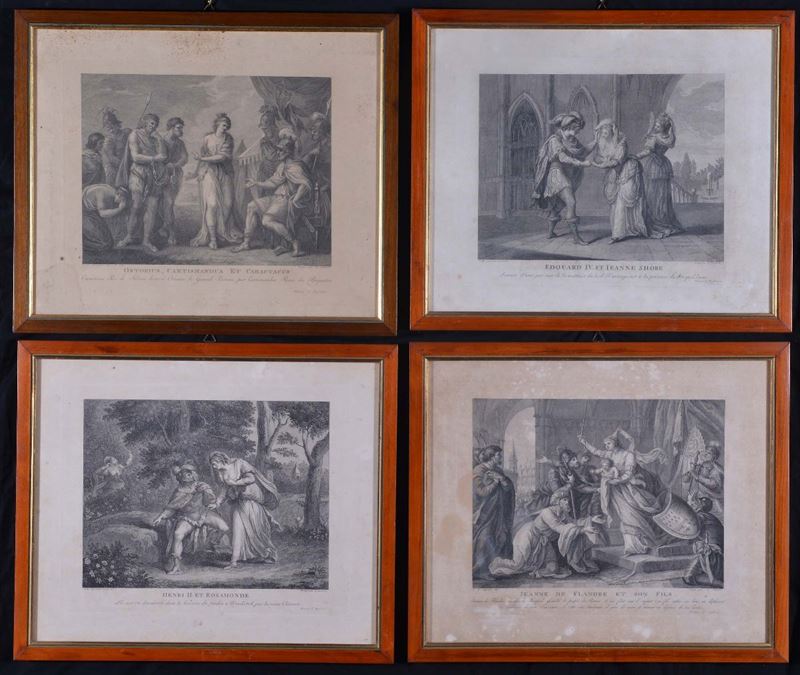 Sei stampe in cornice raffiguranti scene con figure differenti - Auction  Antiques and Old Masters - Cambi Casa d'Aste