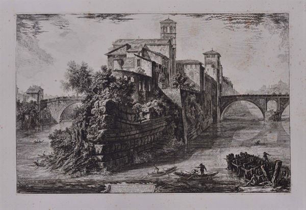 Tre stampe senza cornice raffiguranti architetture