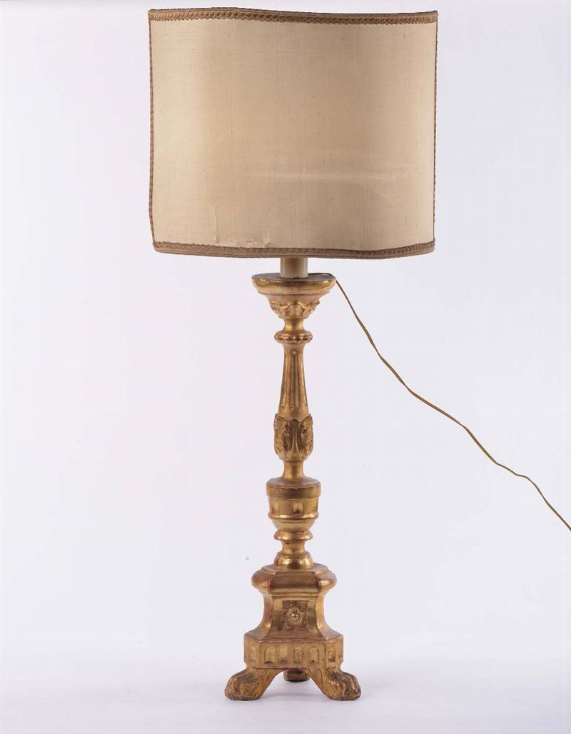 Candeliere in legno intagliato e dorato  - Auction Antiques and Old Masters - Cambi Casa d'Aste