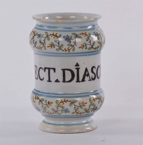 Albarello in maiolica, XVIII secolo